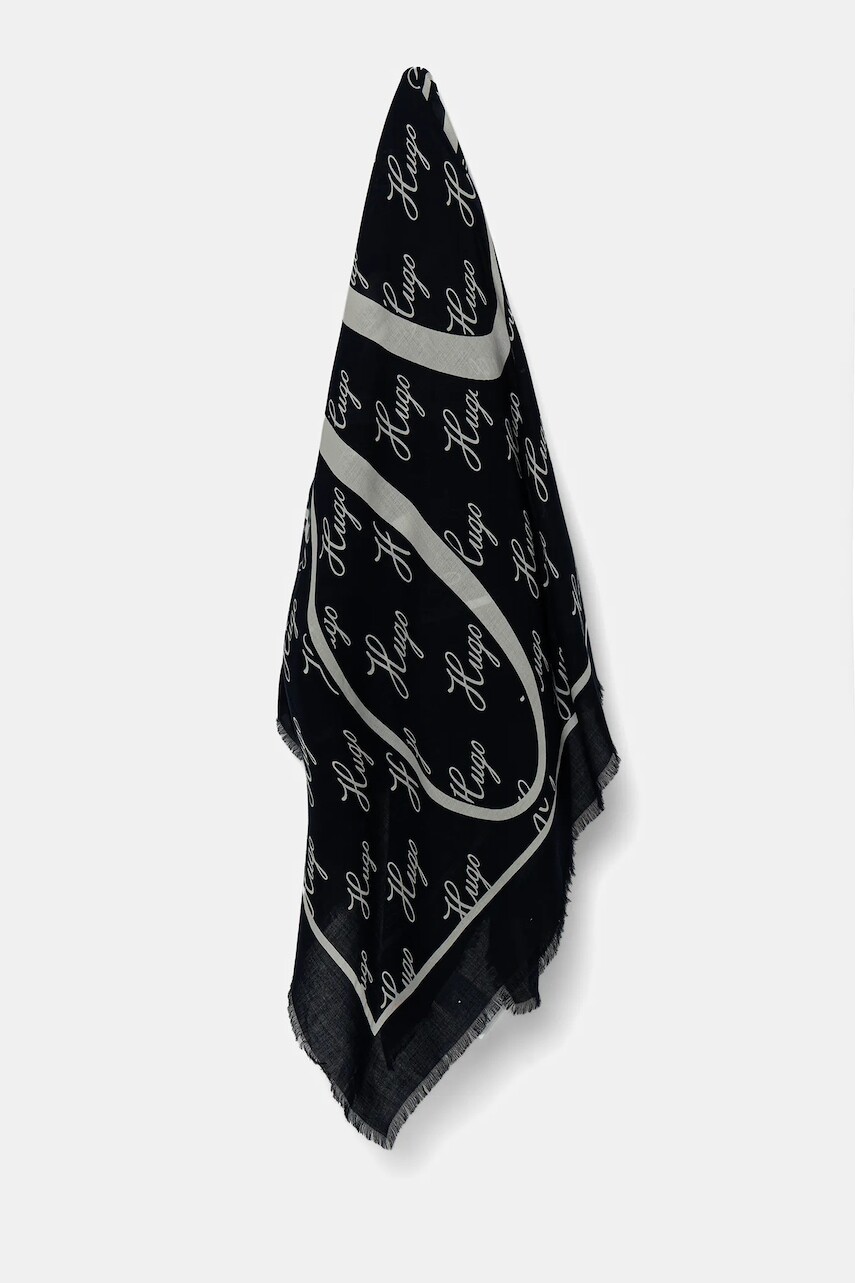 Šatka HUGO ružová farba, vzorovaná, 50517680