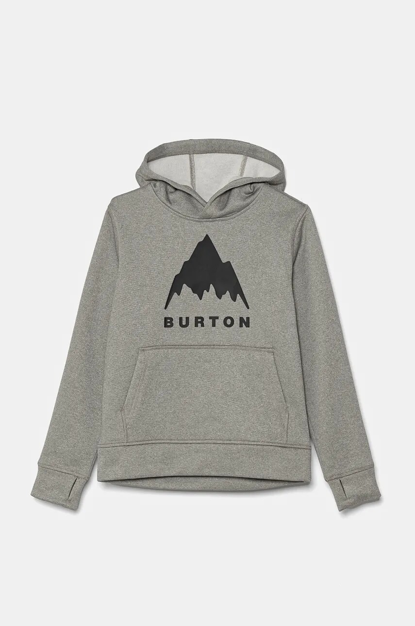 Detská mikina Burton OAK šedá farba, s kapucňou, s potlačou, 162181