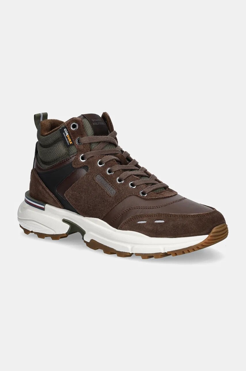 Tenisky Tommy Hilfiger M RUNNER CORDURA HI LTH MIX hnedá farba, FM0FM05222