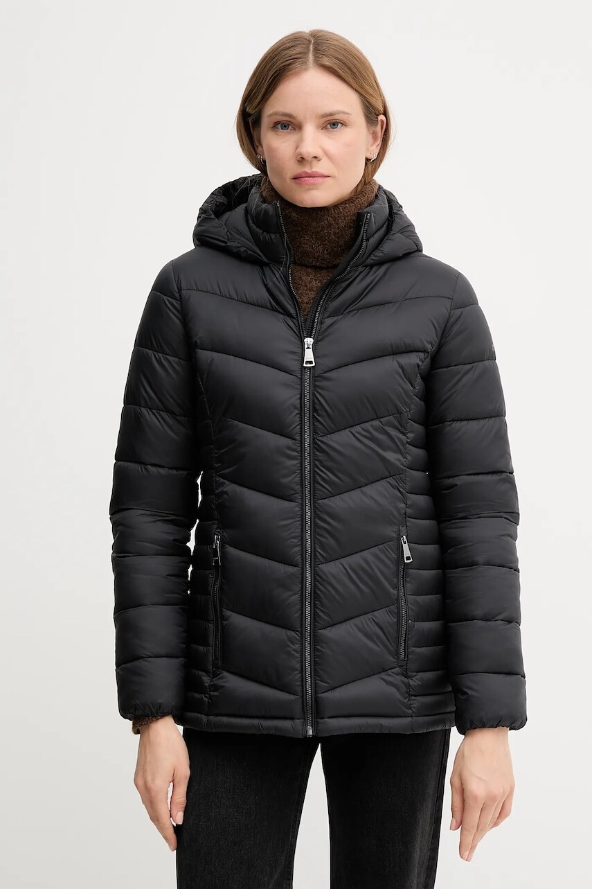 Bunda Dkny béžová farba, prechodná, DLEMPR20