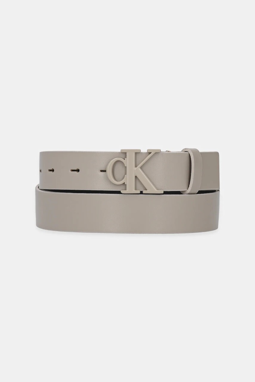 Kožený opasok Calvin Klein Jeans dámsky, béžová farba, K60K613125