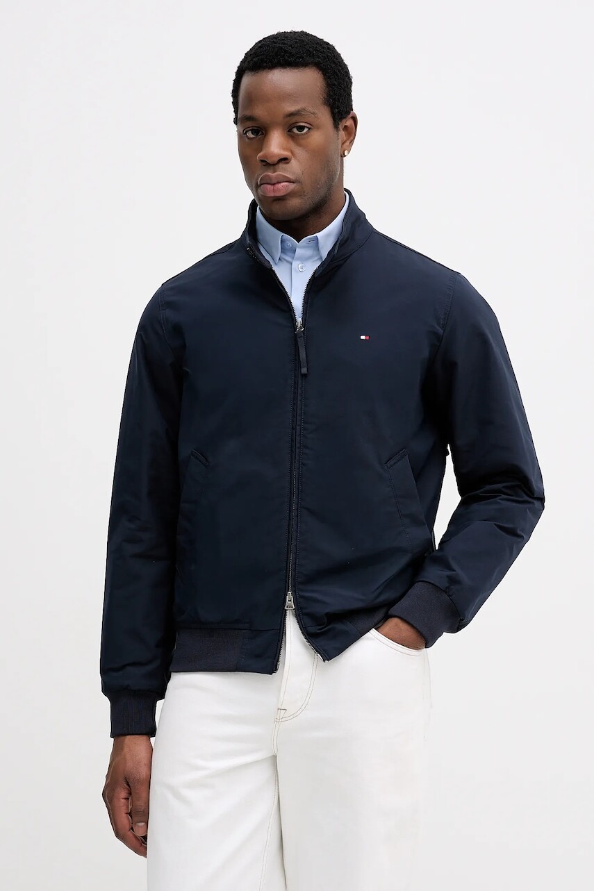 Bunda Tommy Hilfiger čierna farba, prechodná, MW0MW37647