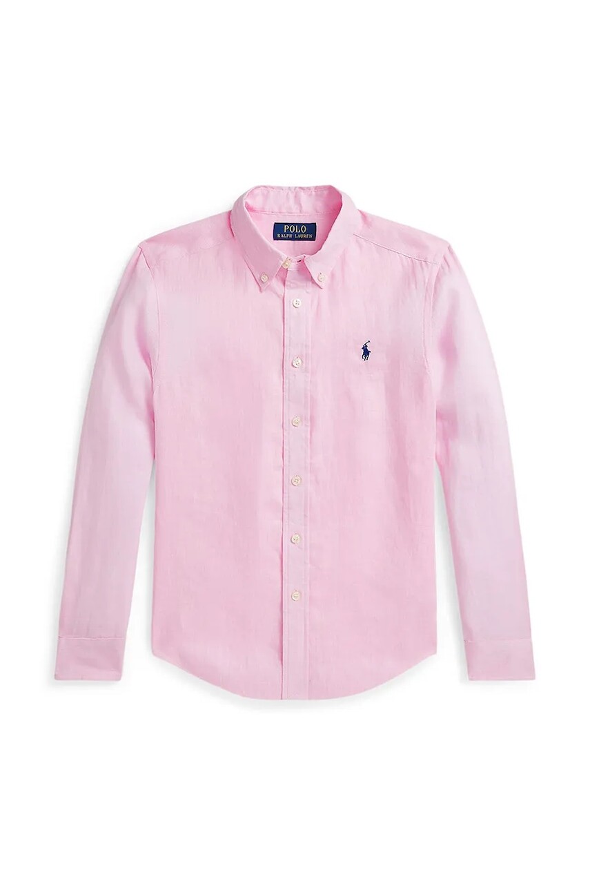 Detská bavlnená košeľa Polo Ralph Lauren ružová farba, 323967600002