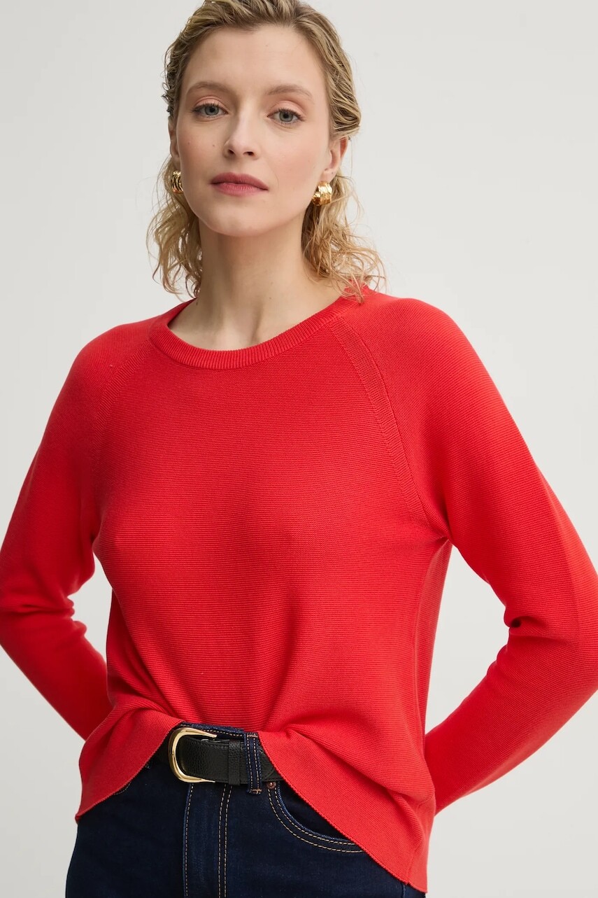 Bavlnený sveter Marc O'Polo červená farba, tenký, 5000005786