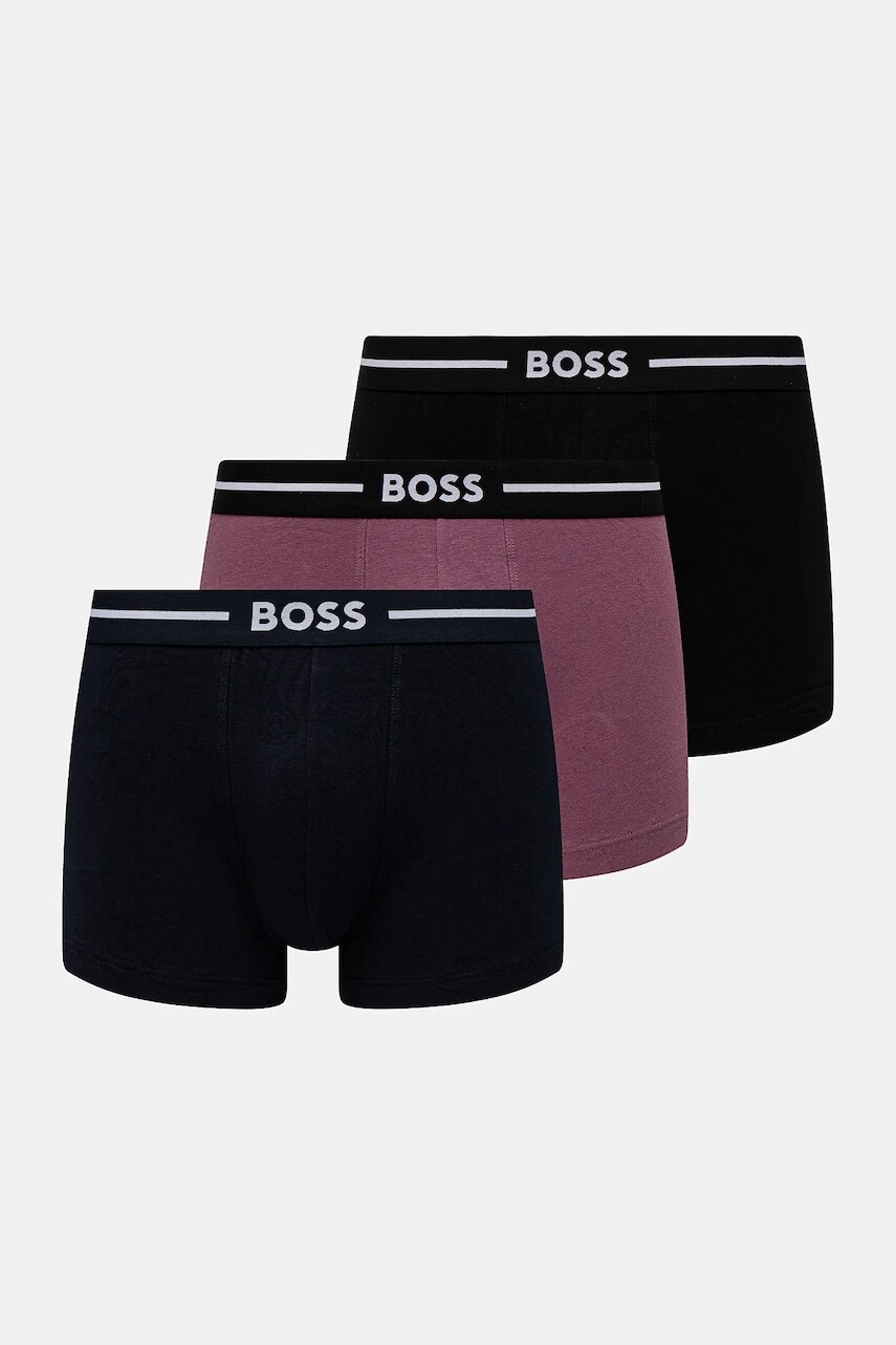 Boxerky BOSS 3-pak pánske, čierna farba, 50532453