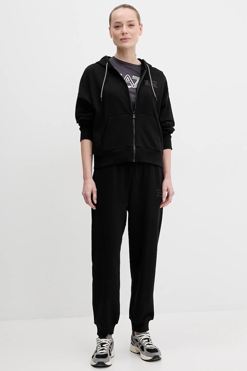 Tepláková súprava EA7 Emporio Armani dámska, čierna farba, AF12473.7W000110