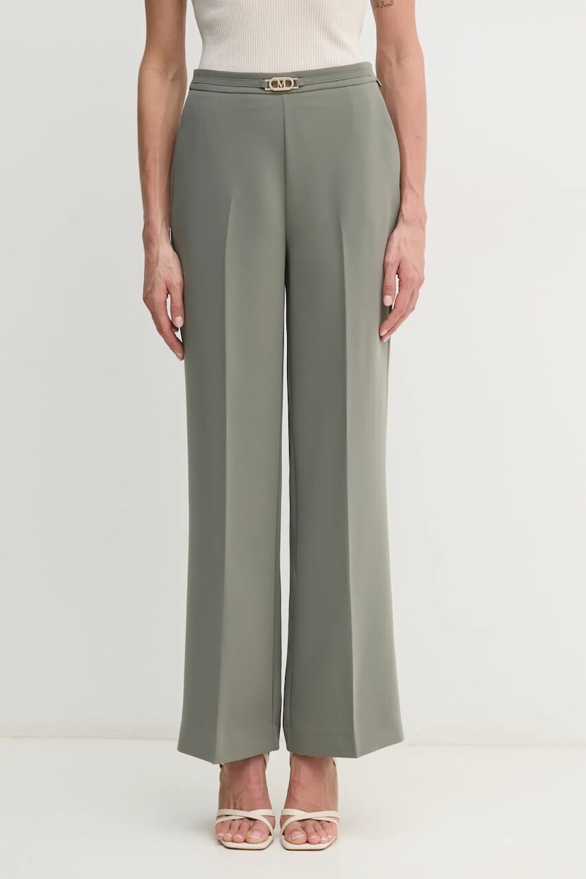 Nohavice Marciano by Guess BECKY dámske, zelená farba, široké, vysoký pás, 5RGB02 7115A