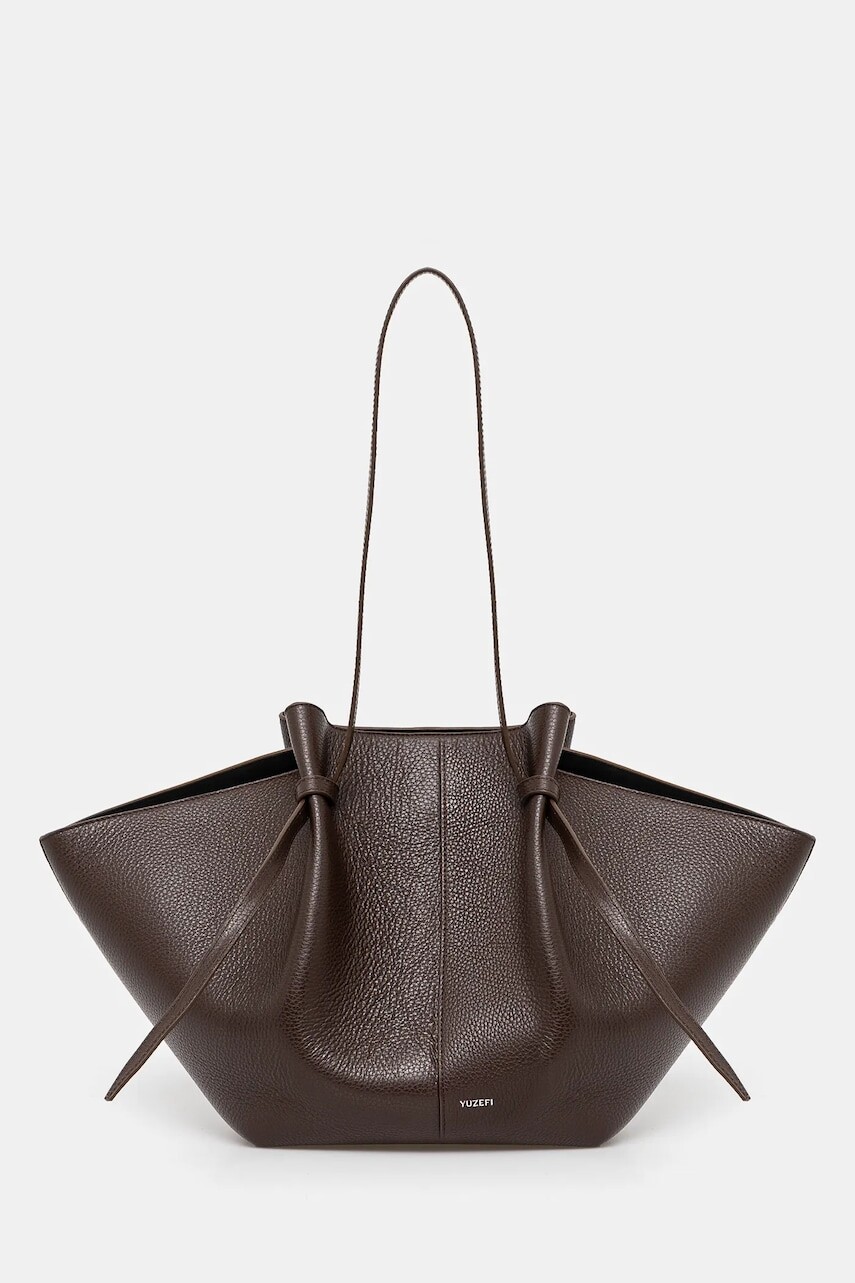 Kožená kabelka Yuzefi LARGE MOCHI hnedá farba, YUZCO-HB-LM-L038