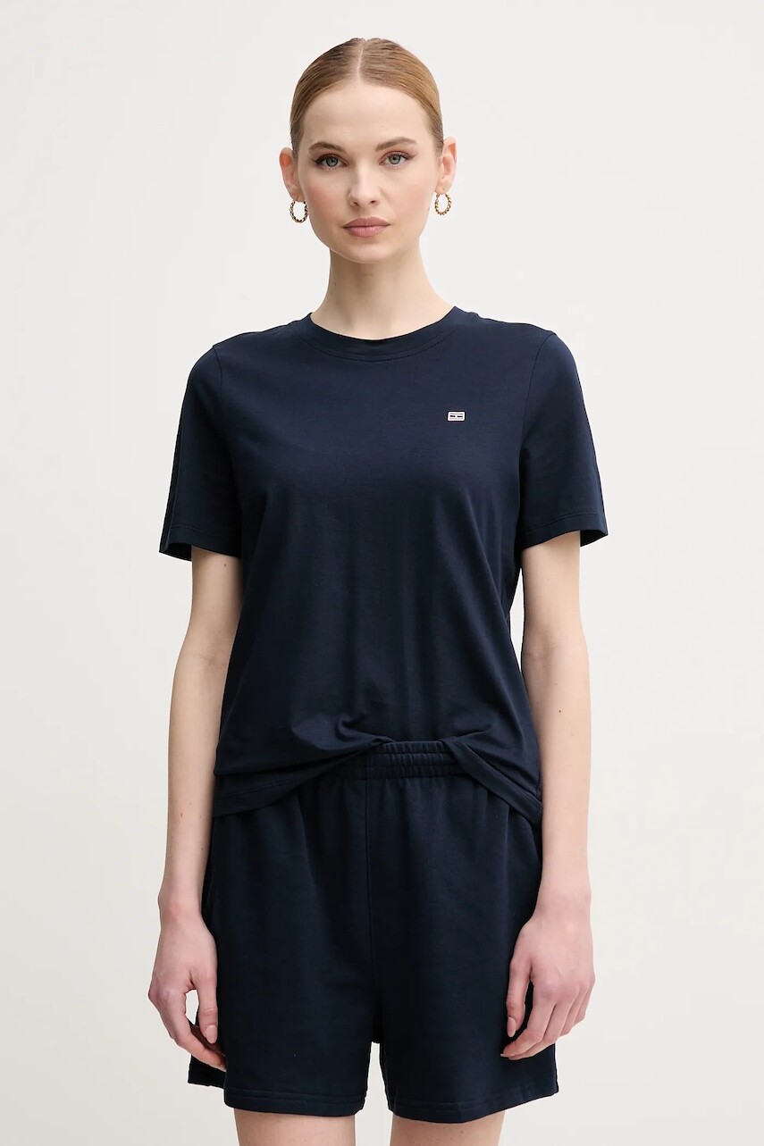 Bavlnené tričko Tommy Hilfiger dámske, tmavomodrá farba, WW0WW45522