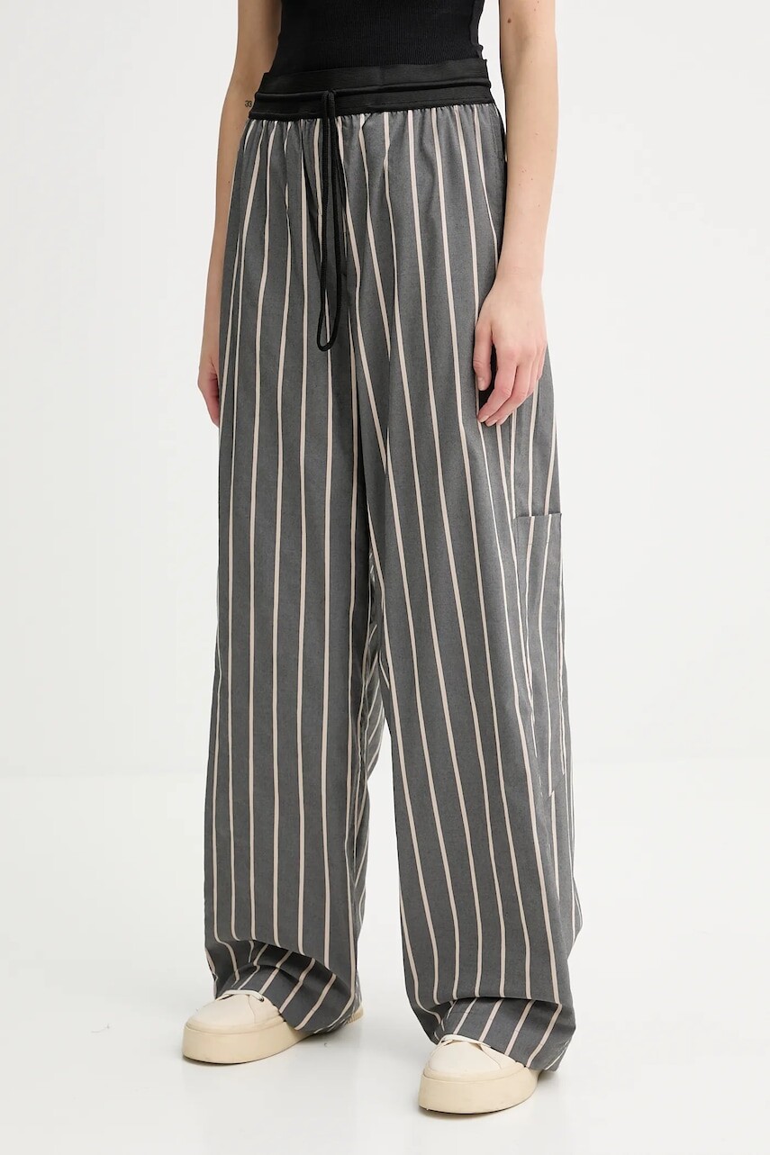 Nohavice MMC STUDIO béžová farba, rovný strih, vysoký pás, NABIL.NEO