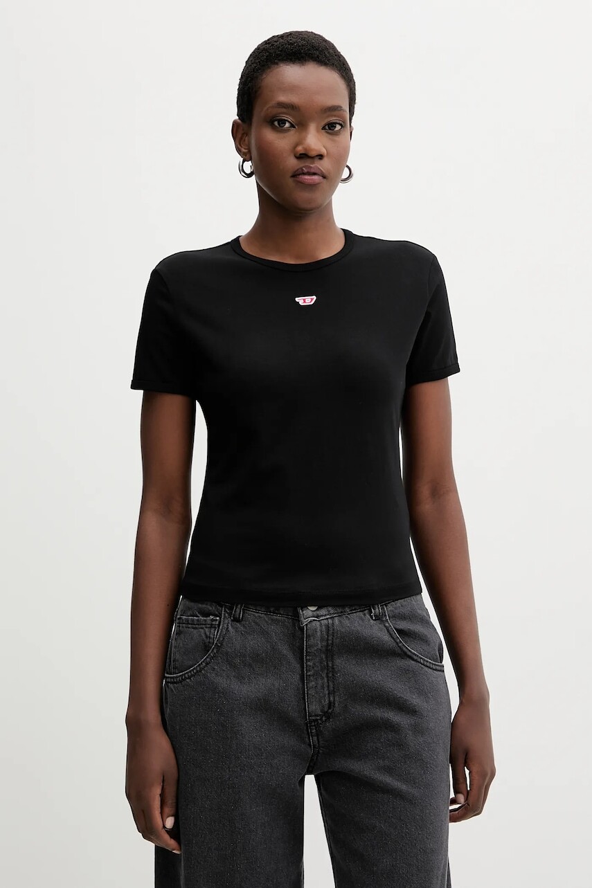 Bavlnené tričko Diesel T-UNCUTIE-LONG-D T-SHIRT dámske, ružová farba, A14962.0GRAI