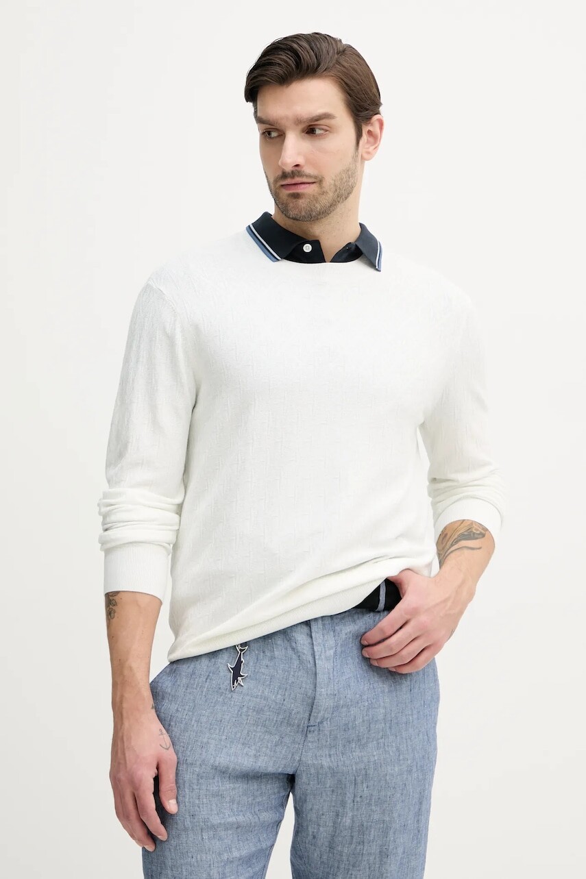 Sveter Armani Exchange pánsky, biela farba, tenký, XM000176 AF10454