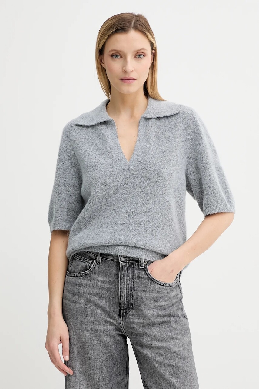 Vlnený sveter Gestuz béžová farba, ľahký, 10910035