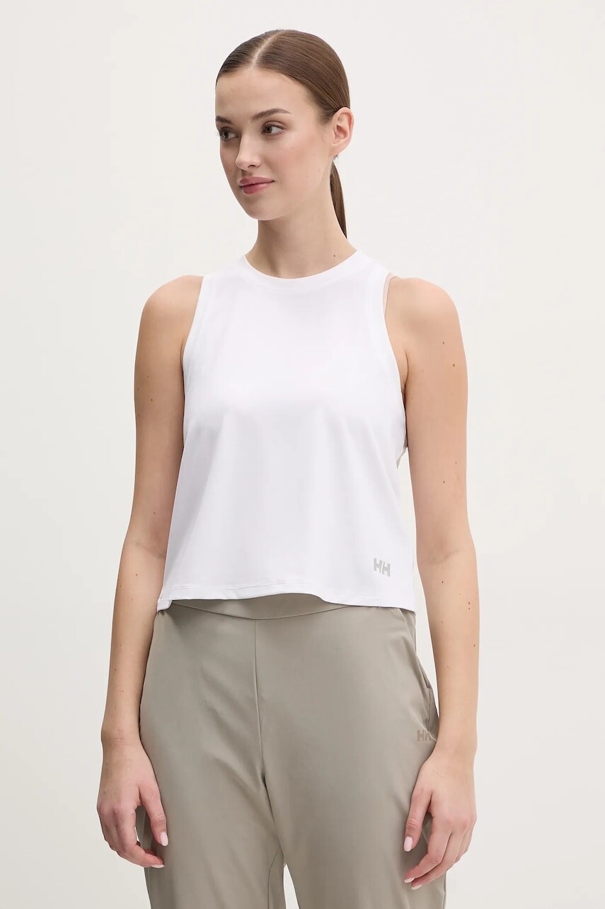 Športový top Helly Hansen Ocean Cropped dámsky, biela farba, 34269