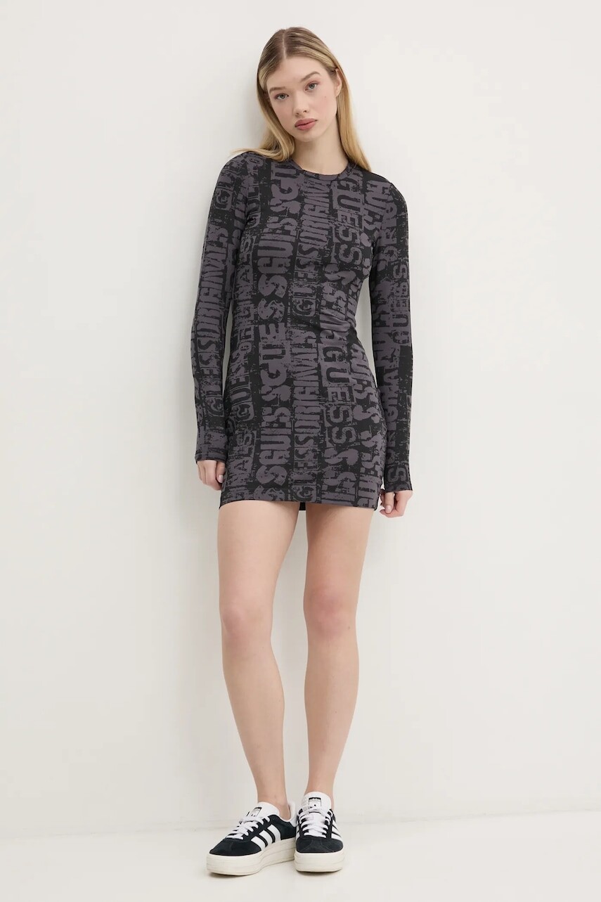 Šaty Guess Originals čierna farba, mini, priliehavé, W5RK78 K1D80