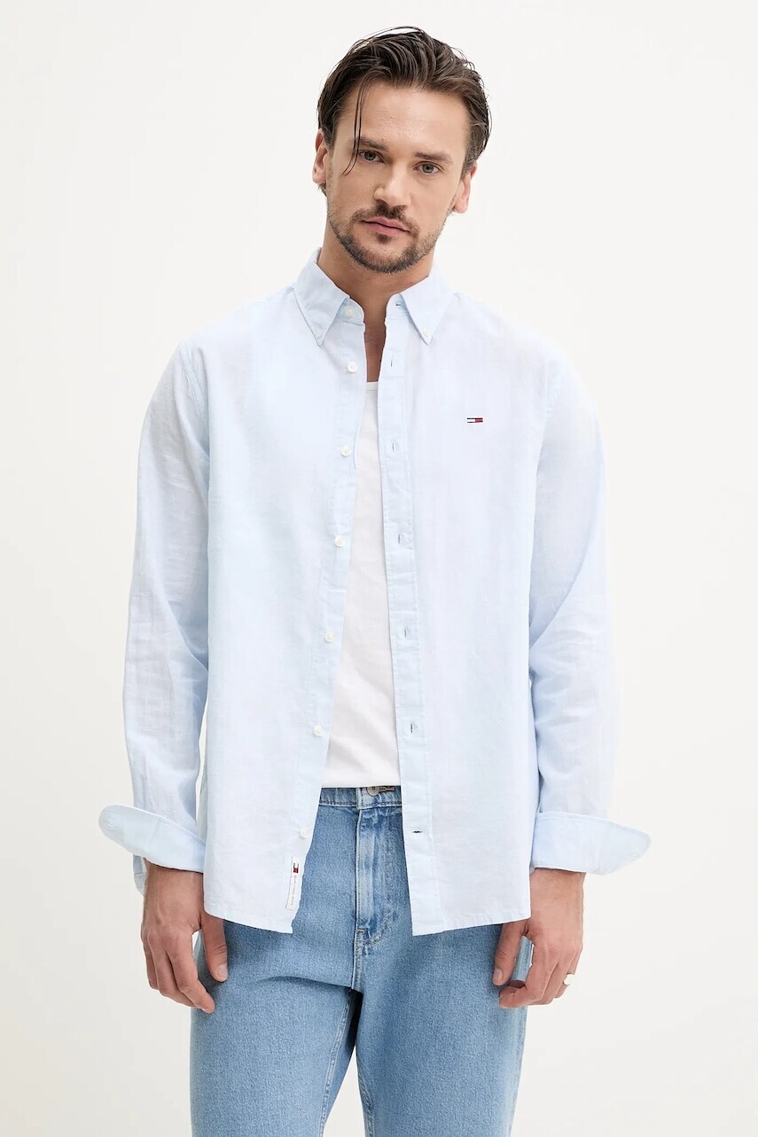 Košeľa Tommy Jeans pánska, regular, s klasickým golierom, DM0DM20875