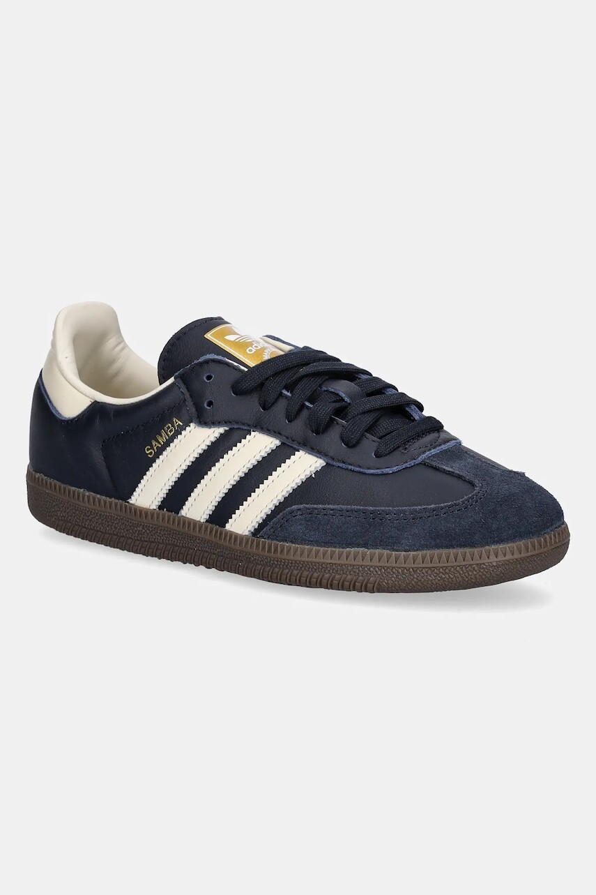 Kožené tenisky adidas Originals Samba OG tmavomodrá farba, ID2056