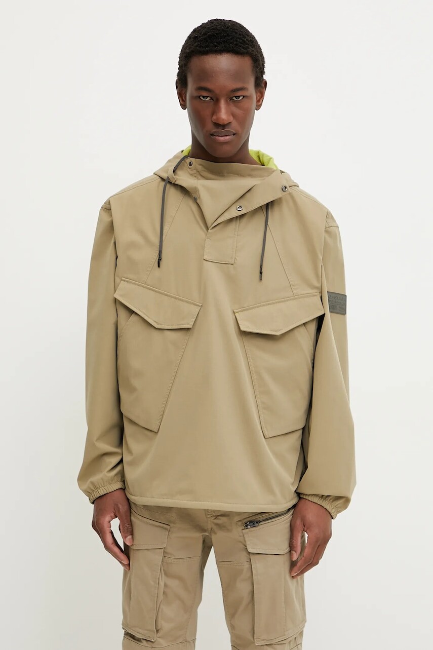 Bunda G-Star zelená farba, prechodná, oversize, D26112-D909