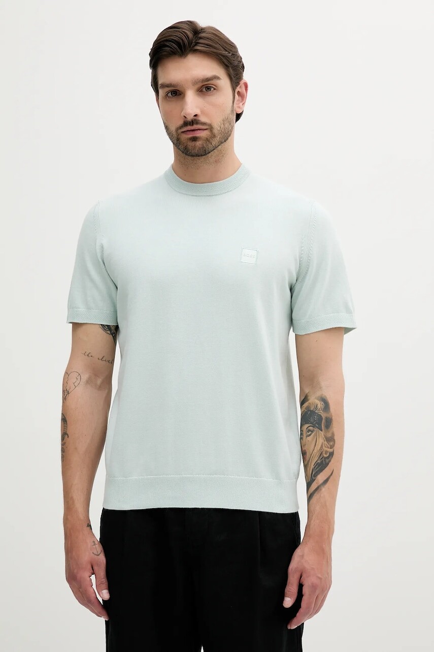 Sveter s prímesou kašmíru BOSS Orange pánsky, tenký, 50538267