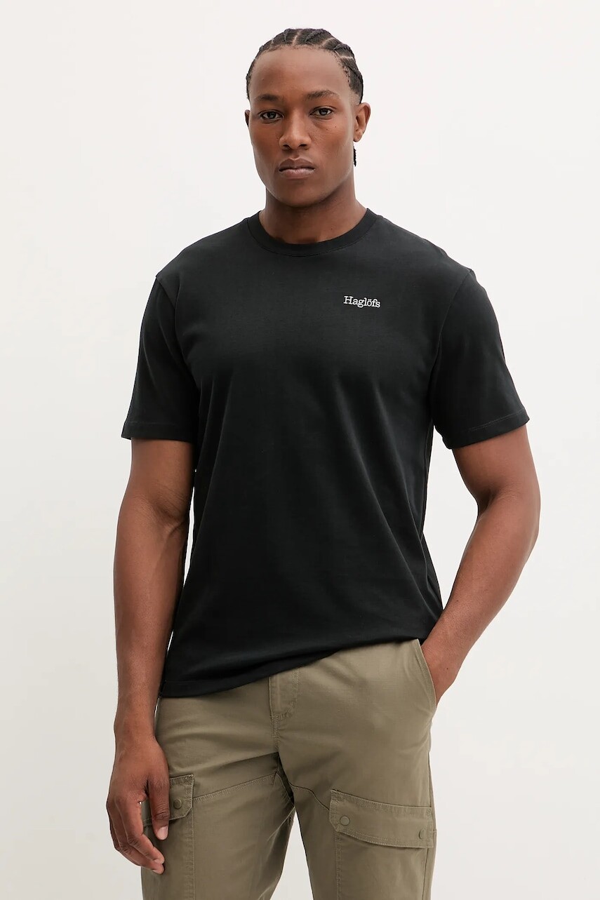 Tričko Haglöfs pánske, béžová farba, jednofarebné, 607658