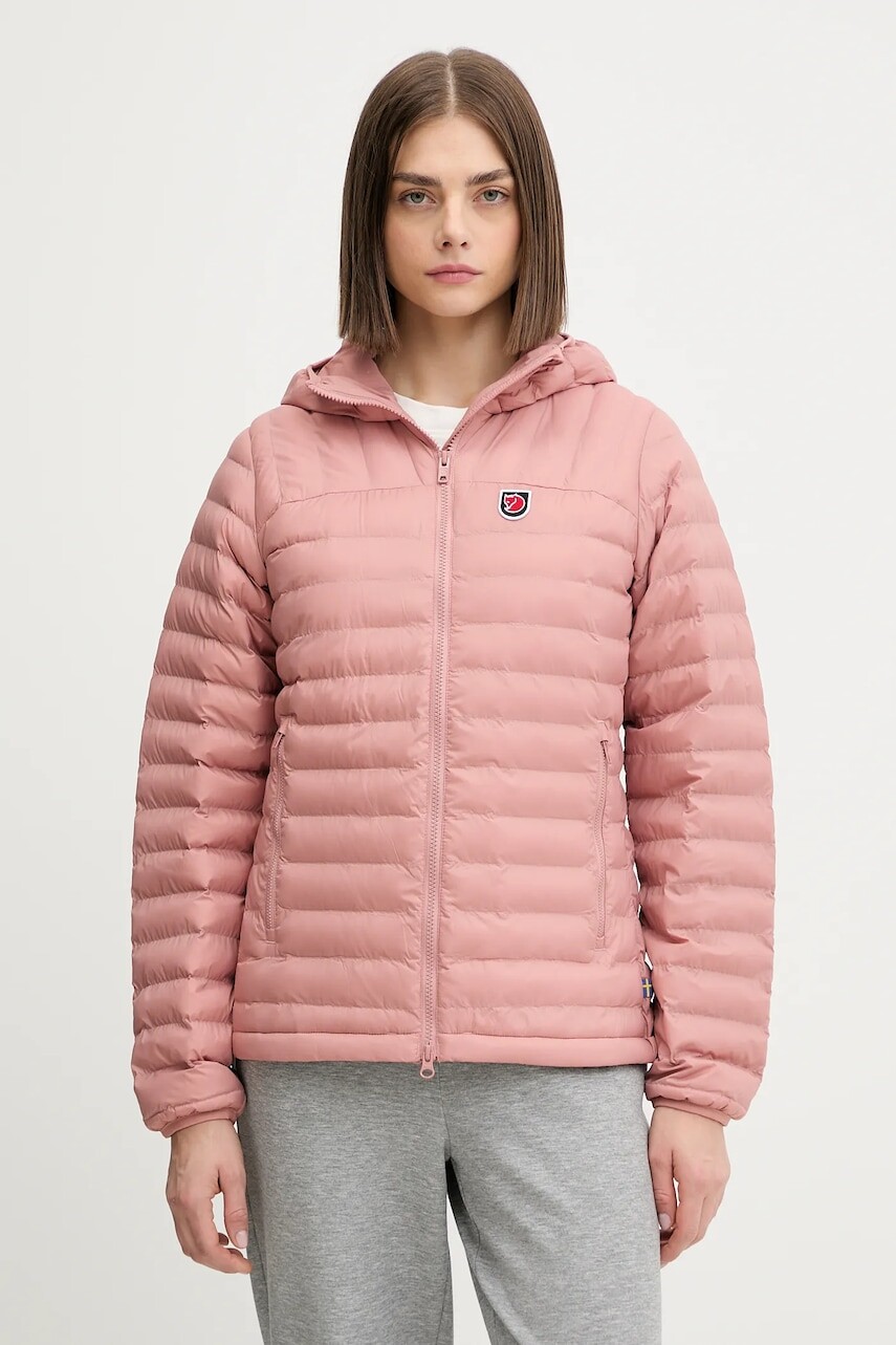 Bunda Fjallraven Expedition Latt Hoodie W dámska, ružová farba, prechodná, F86120.300