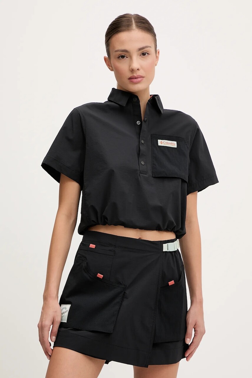 Blúzka Columbia Cove Beach dámske, čierna farba, jednofarebná, 2119381