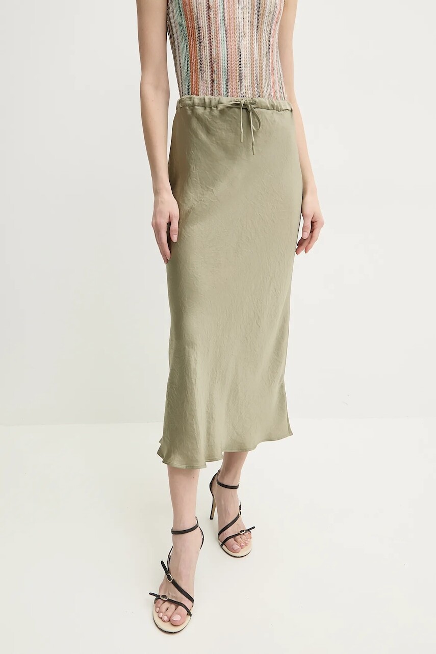 Sukňa Marella NO zelená farba, maxi, áčkový strih, 2513101055200