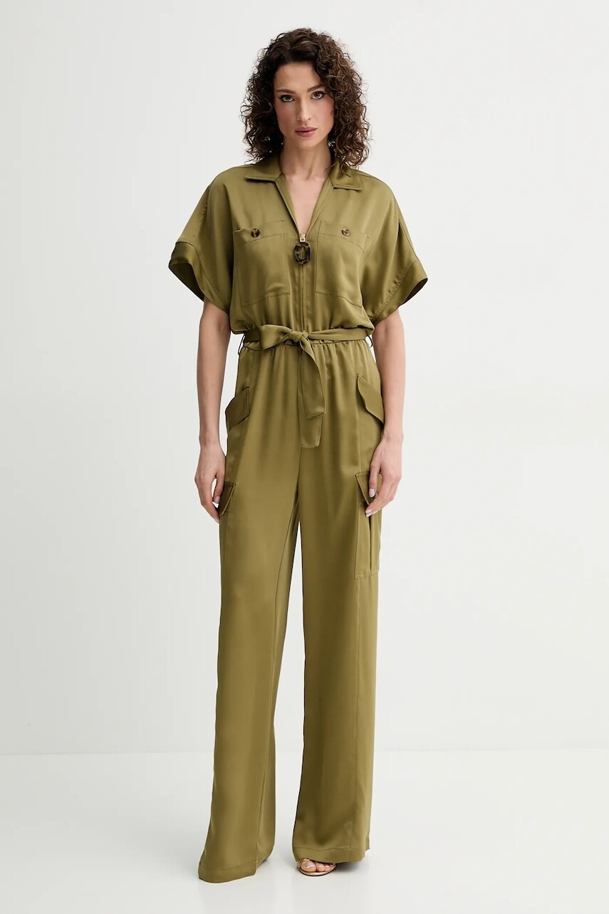 Overal Simona Corsellini zelená farba, s golierom, P25CPTU001