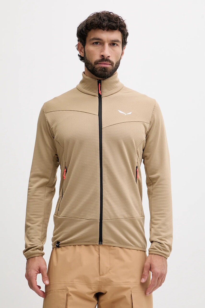 Športová mikina Salewa Puez Altavia hnedá farba, jednofarebná, 00.0000029138