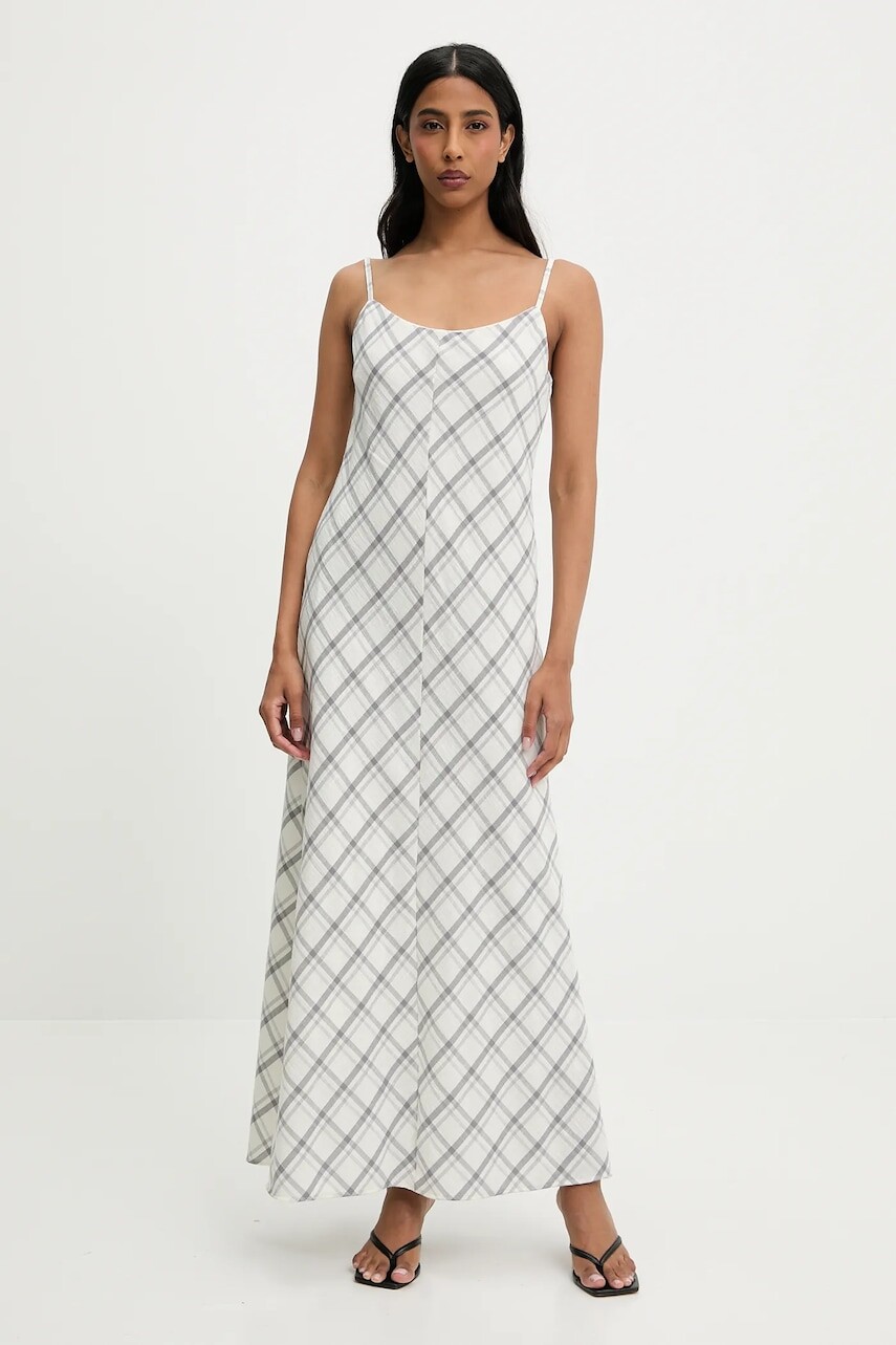 Bavlnené šaty Answear.LAB šedá farba, maxi, áčkový strih