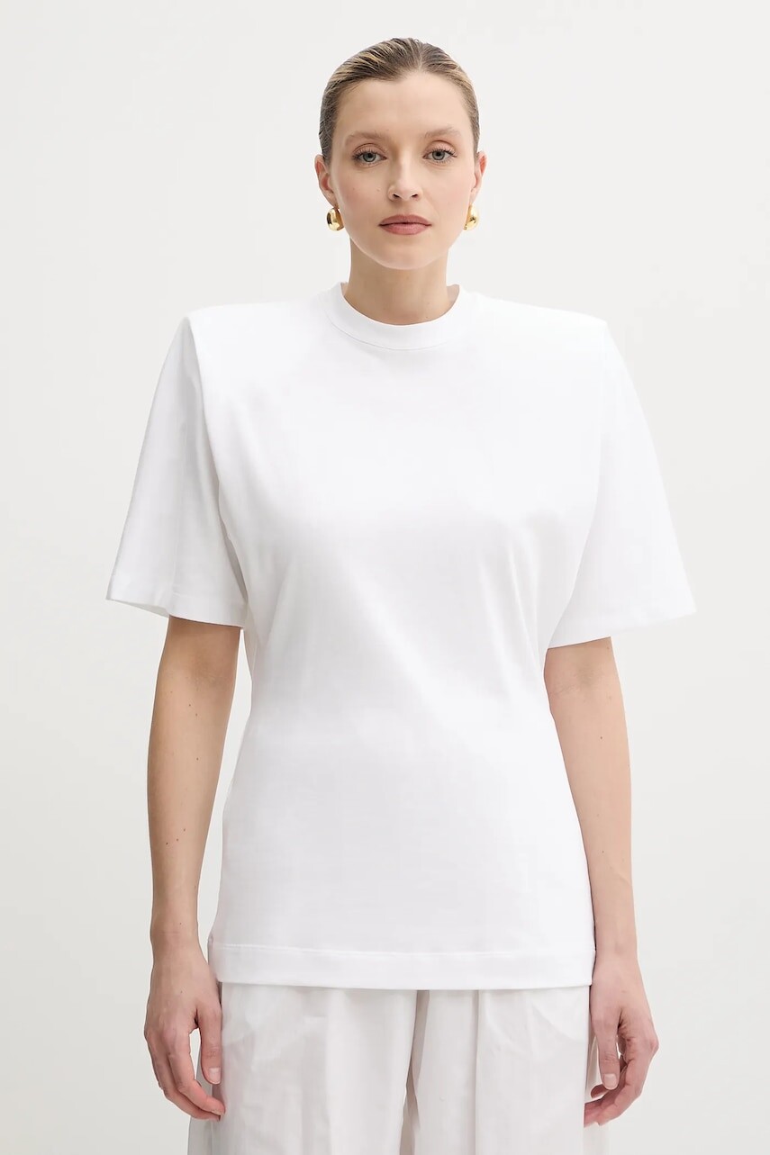 Bavlnené tričko Pinko dámske, biela farba, 105217 A2M2