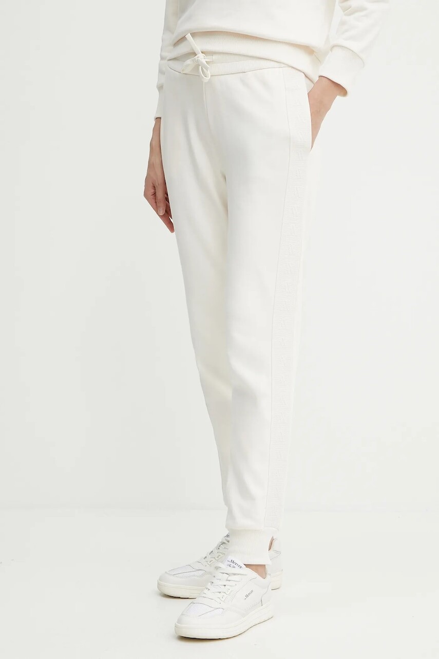 Bavlnené tepláky Armani Exchange béžová farba, s nášivkou, XW000503 AF12804