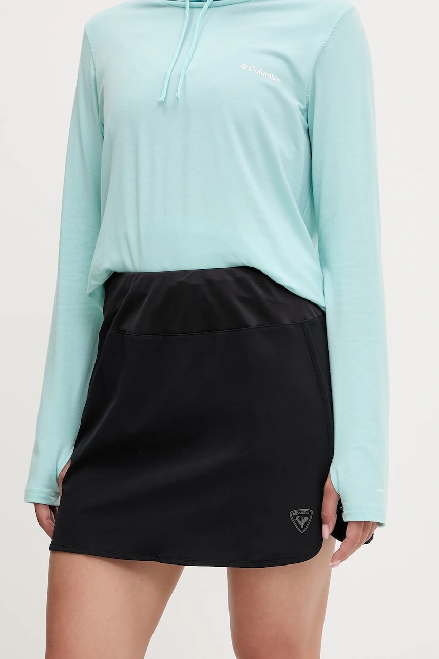 Športová sukňa Rossignol LYCIAN čierna farba, mini, áčkový strih, RLNWD01