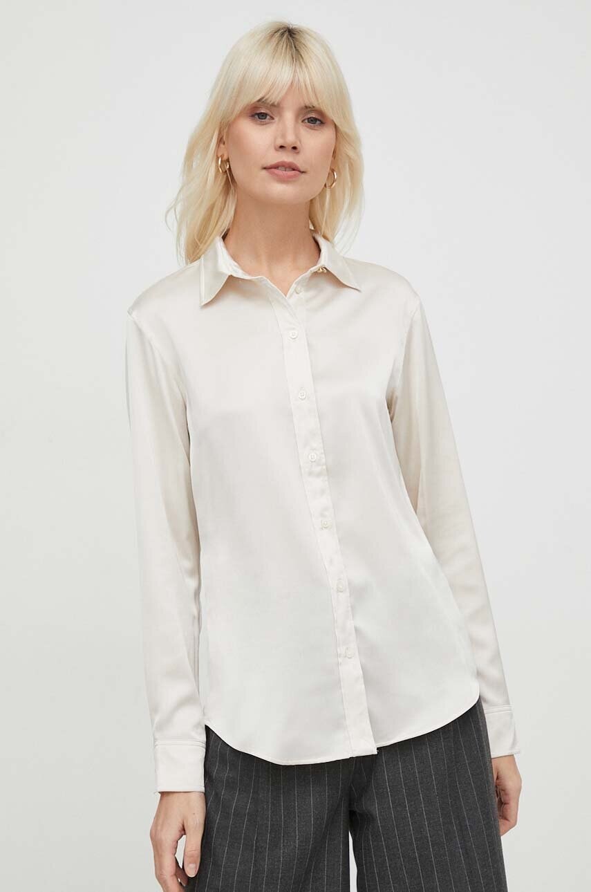 Košeľa Lauren Ralph Lauren béžová farba, regular, s klasickým golierom, 200918715