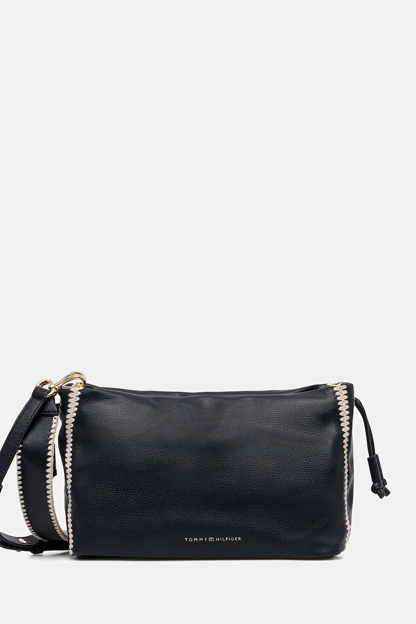 Kabelka Tommy Hilfiger tmavomodrá farba, AW0AW17541
