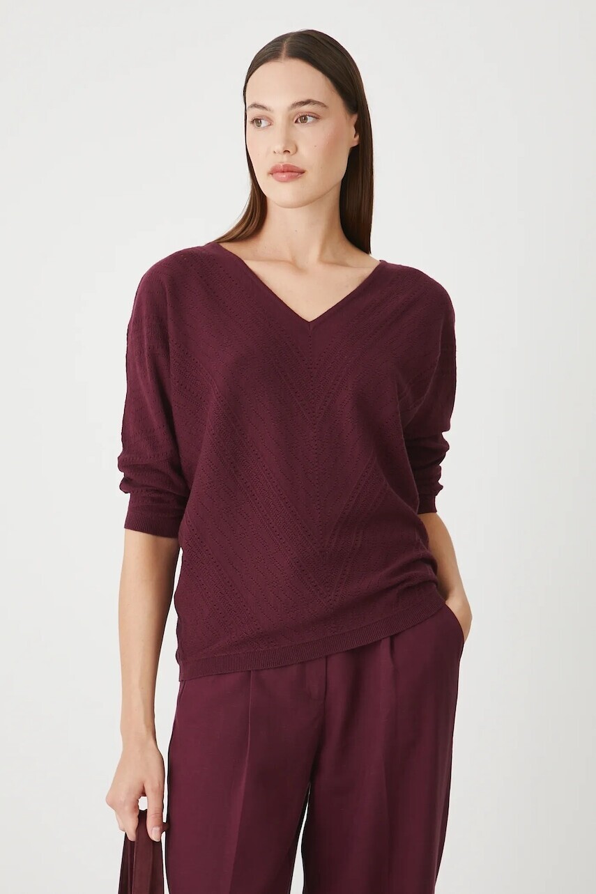 Sveter Medicine bordová farba, ľahké