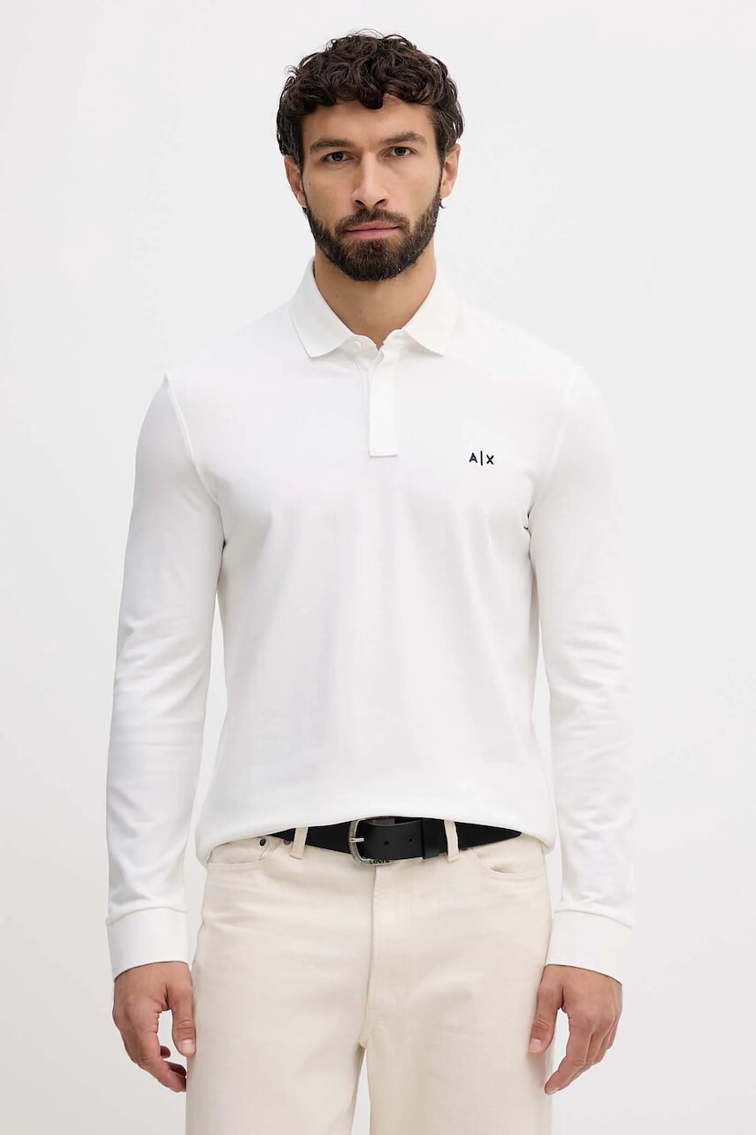 Tričko s dlhým rukávom Armani Exchange biela farba, jednofarebné, XM001288 AF17321
