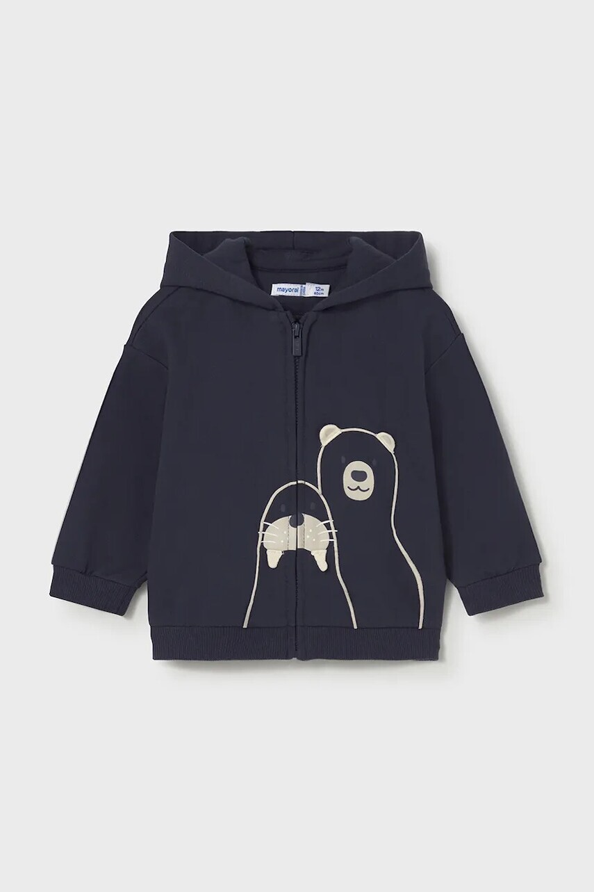 Mikina Mayoral tmavomodrá farba, s kapucňou, 2428