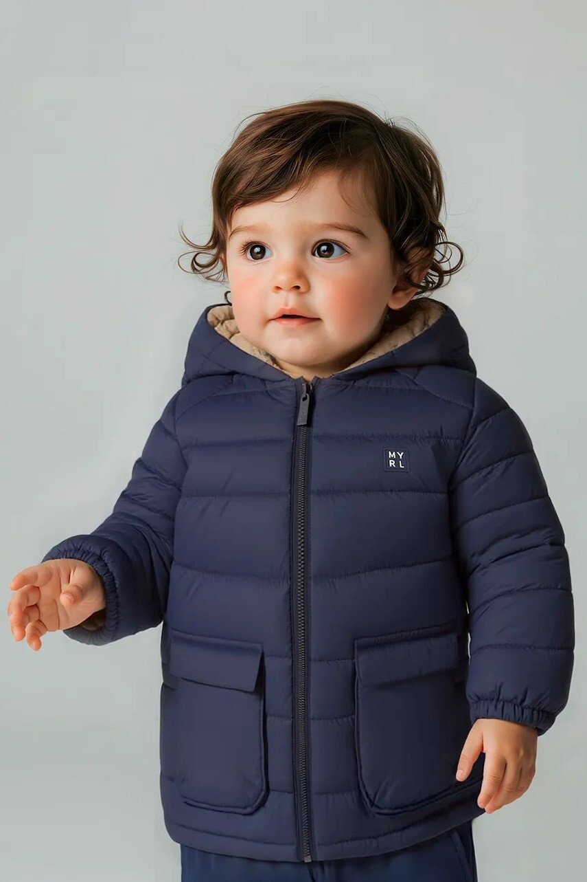 Detská obojstranná bunda Mayoral tmavomodrá farba, 2420