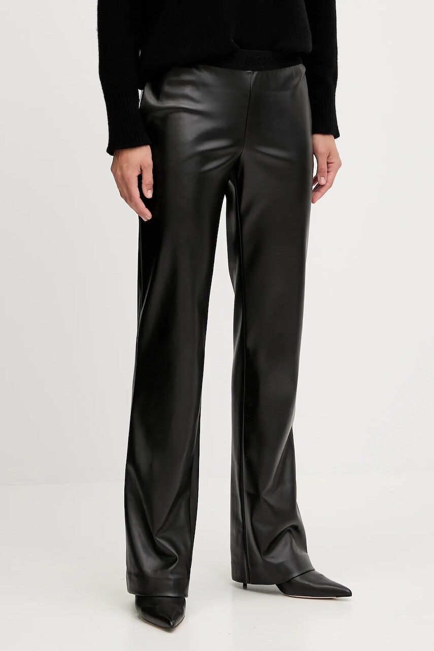 Nohavice ERMANNO Firenze čierna farba, rovný strih, stredne vysoký pás, 57TP037E5B