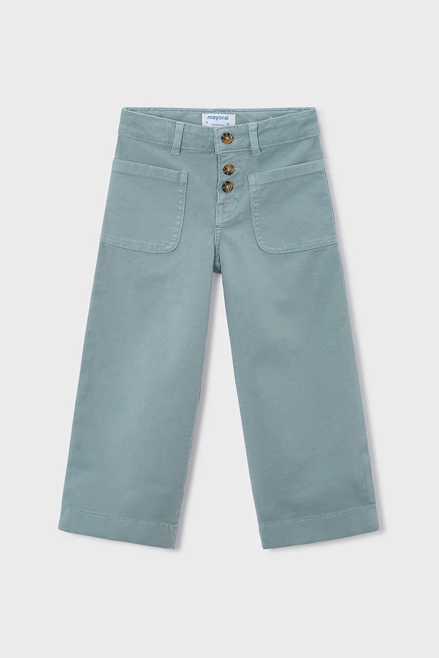 Nohavice Mayoral tyrkysová farba, jednofarebné, 4576