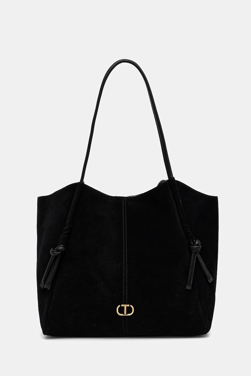 Semišová kabelka Twinset čierna farba, 252TD8350