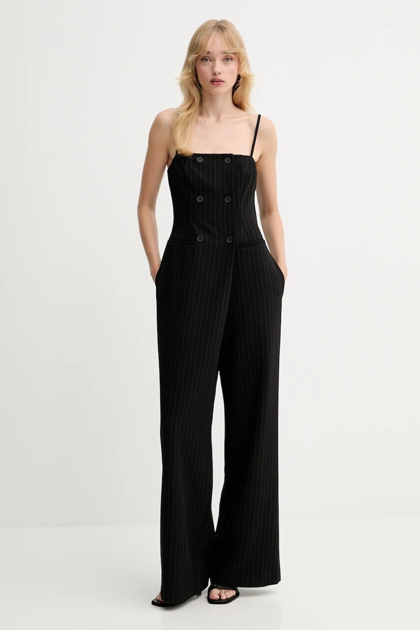 Overal Gestuz čierna farba, s hlbokým výstrihom, 10910726