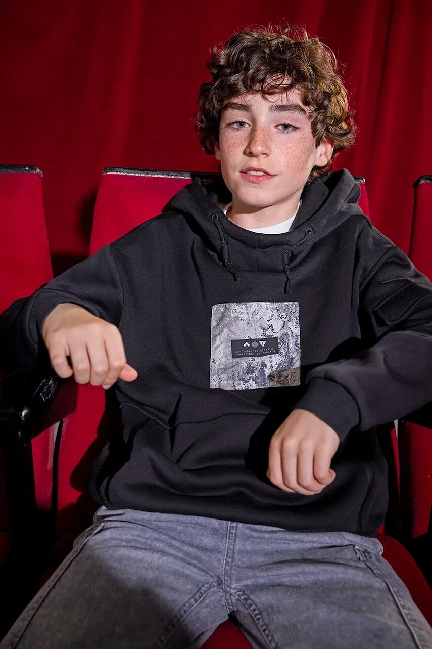 Detská mikina Mayoral čierna farba, s potlačou, 7403