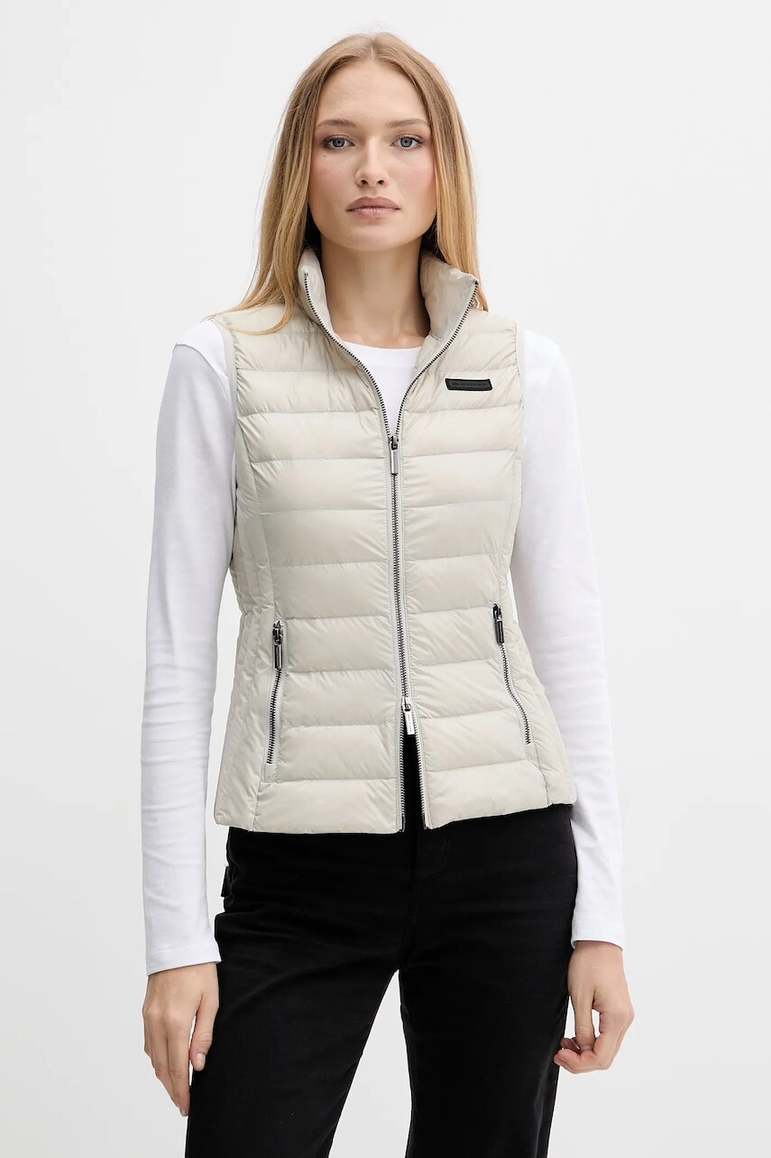 Páperová vesta Armani Exchange béžová farba, prechodná, XW001921 AF18757