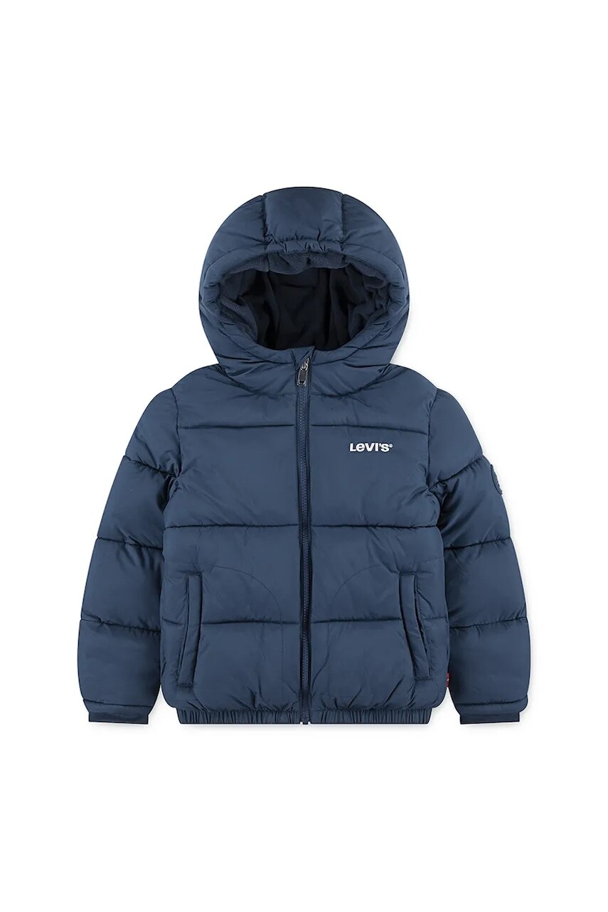 Detská bunda Levi's HVWT PUFFER WITH LOGO ELAS tmavomodrá farba, 8EN633