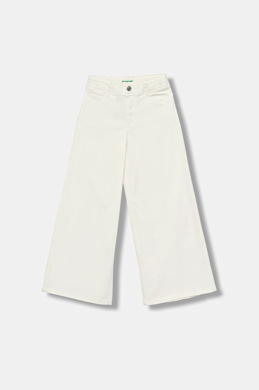 Detské nohavice United Colors of Benetton biela farba, jednofarebné, 4RHPCE04A