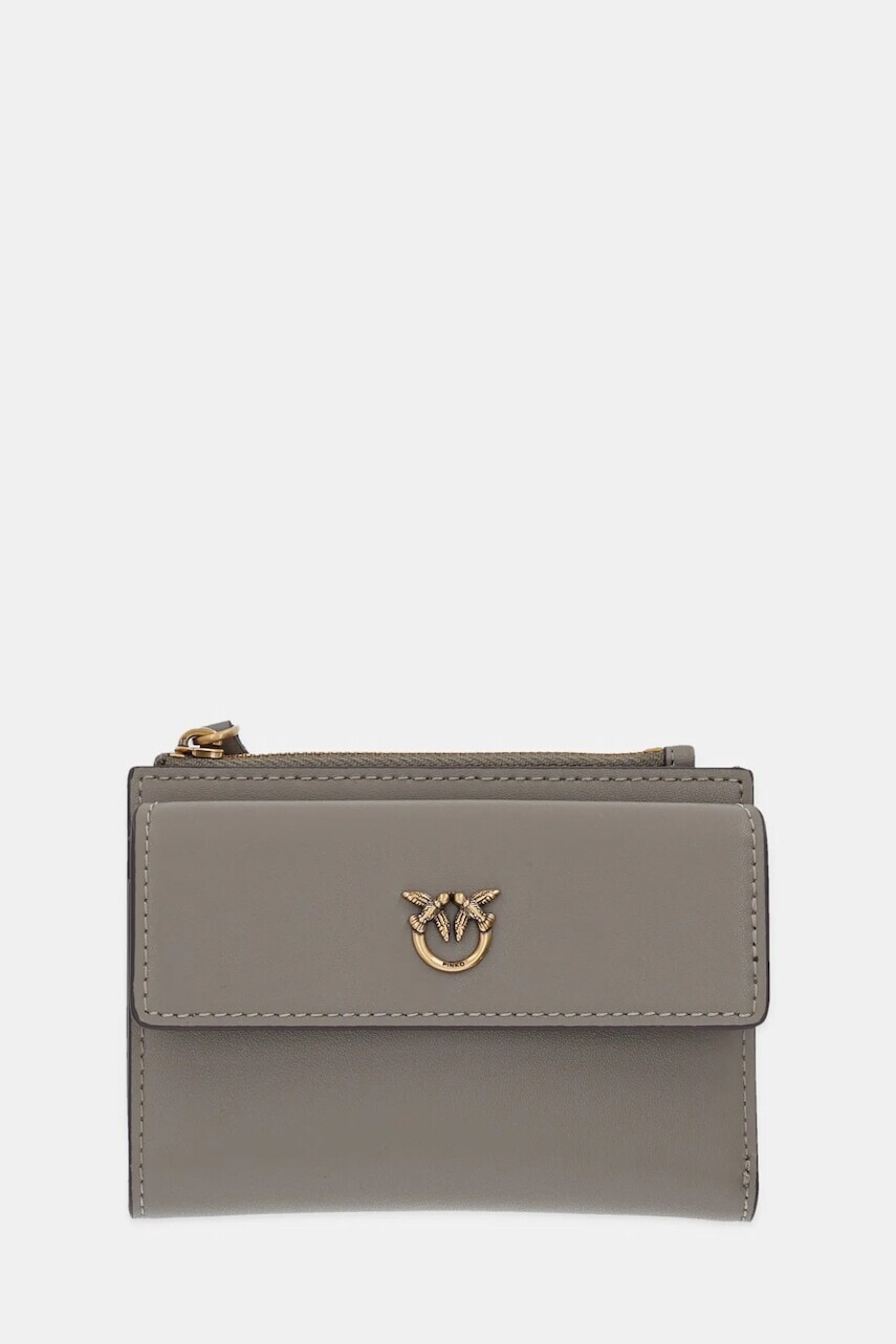 Kožená peňaženka Pinko šedá farba, 103612 A0F1