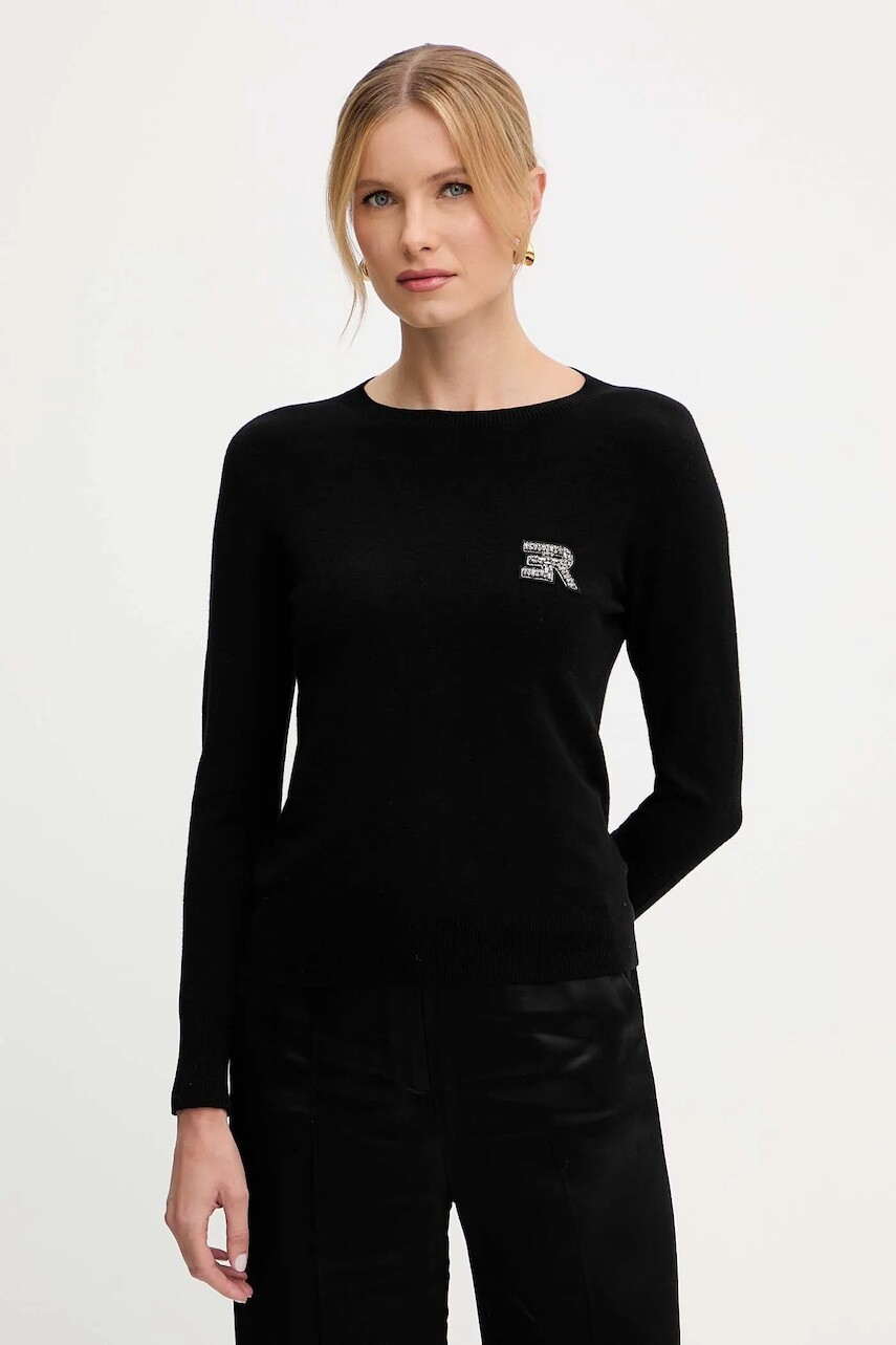 Sveter ERMANNO Firenze čierna farba, ľahký, 57TM047EP2