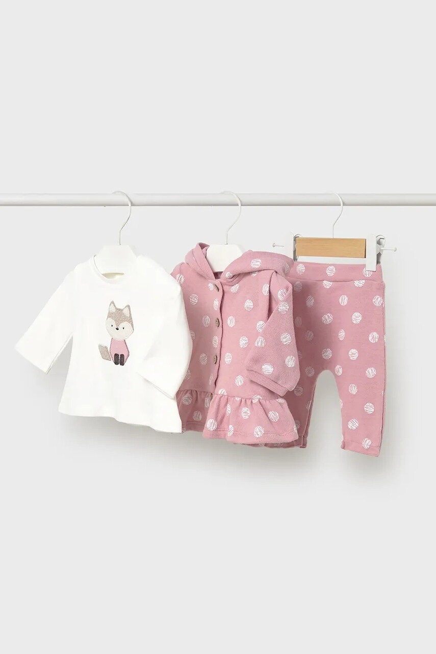 Sada pre bábätká Mayoral Newborn 3-pak ružová farba, 2608